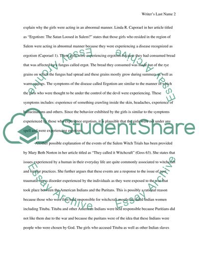 The Salem Witch Trials