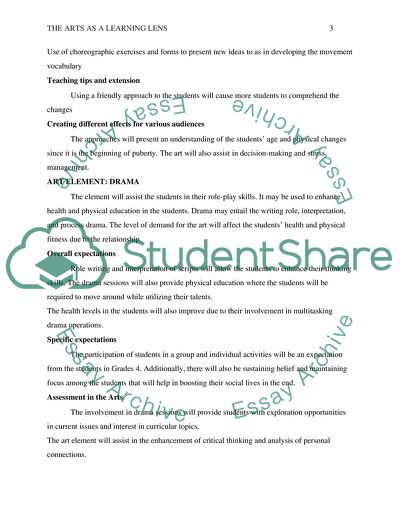 The Arts as a Learning Lens