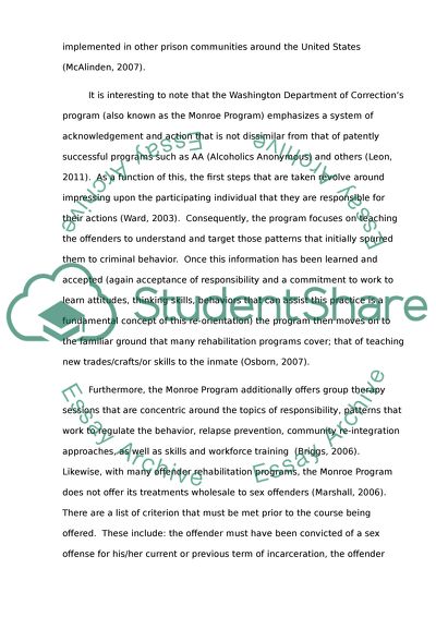 Correctional Sex Offender Programs