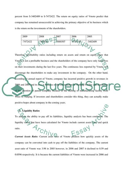 Financial Statement Analysis of Vmoto