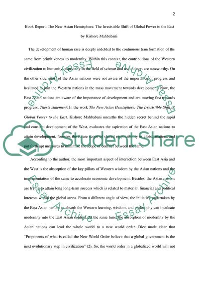 The Irresistible Shift of Global Power to the East by Kishore Mahbabani