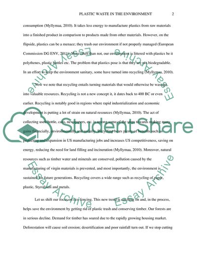 Effects of Plastic Waste on the Environment