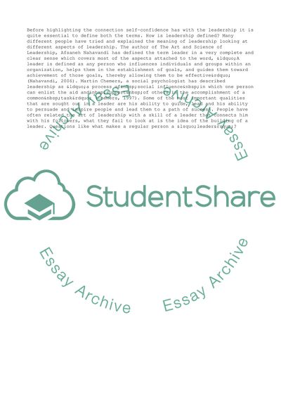 Self Confidence and Leadership