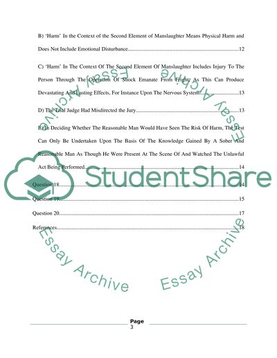 The Filed Case of Manslaughter