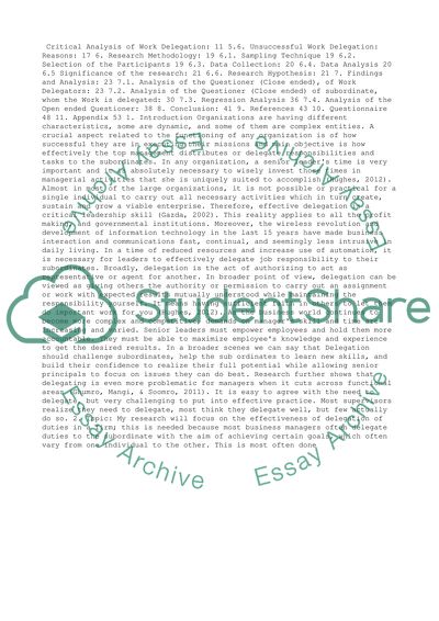 Importance of Delegation from Manager and Subordinates Perspective