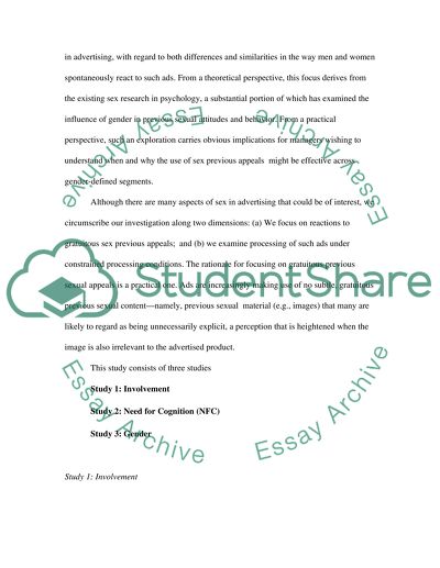 Sex Appeal as an Advertising Strategy