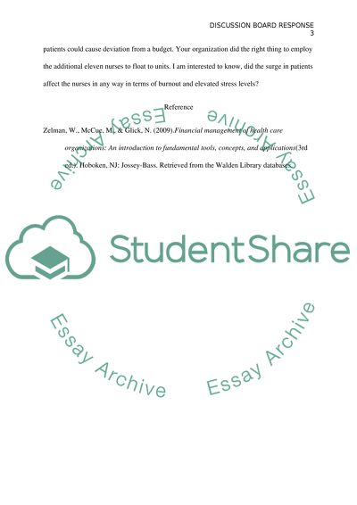 Discussion Board Post Response