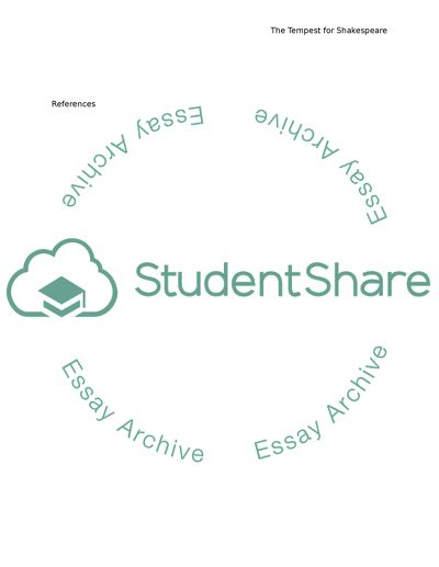 The Tempest for Shakespeare Act I