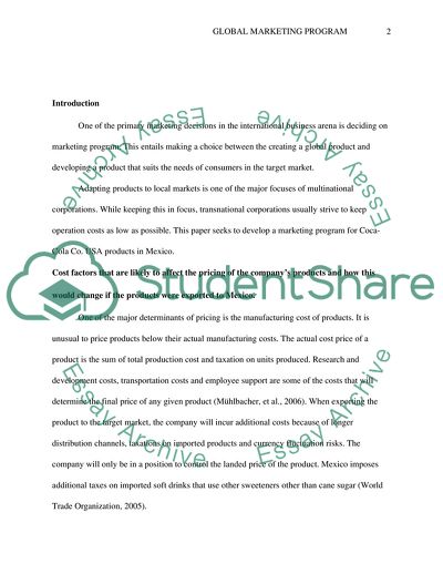 Designing Global Marketing Programs