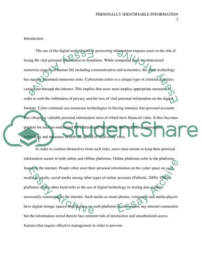 Personally Identifiable Information