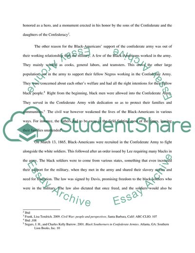 Black Americans Supported the Confederate Army