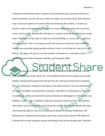 Alternatives to Expanding a Nations Economy instead of Land Reclamation