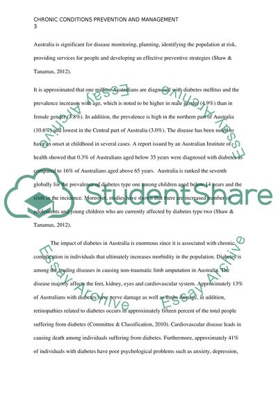 Chronic Conditions Prevention and Management