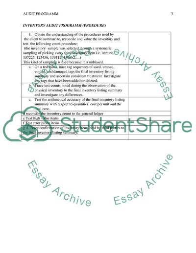 Fixed Assets, Inventory, and Accounts Receivable Audit