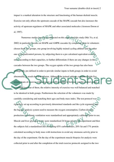 Effect of Exercise on Skeletal Muscle