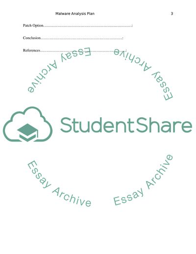 Malware Analysis Plan