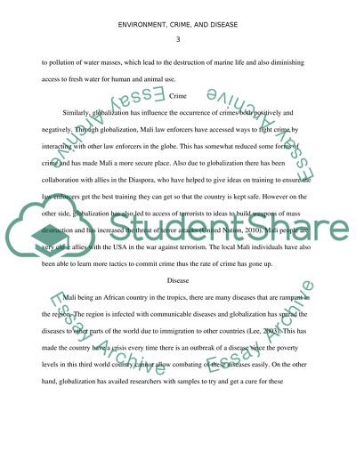 Environment, Crime, and Disease in Mali