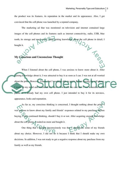 Marketing Personality Type and Subculture