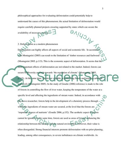 Deforestation and the Effects on the Environment With Philosophical Theoretical Issues