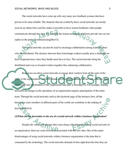 Social Networks, Wikis and Blogs