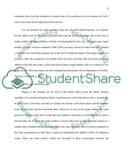 Single Mothers and Minimum Wage