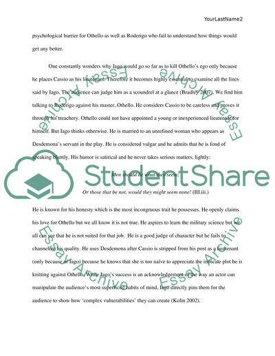 Othello: A Battle of Love and Deception