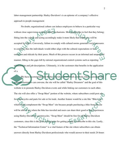 Organizational Culture and Harley-Davidson