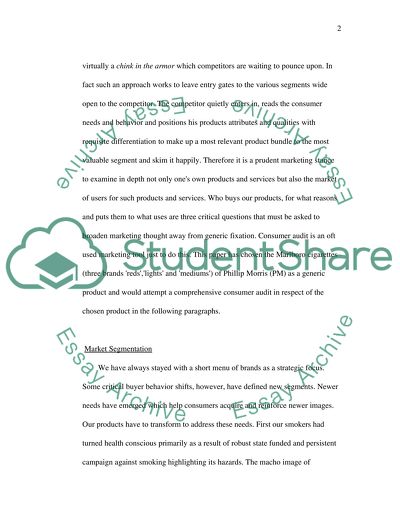 Consumer Behavior: A Comprehensive Consumer Audit in Respect of Phillip Morris Cigarettes