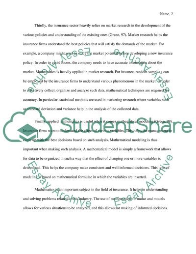 How does the applied math relate with the insurance field