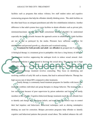 Assault in the City: Treatment