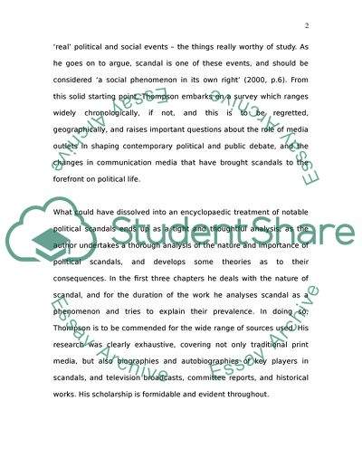 Political Scandal: Power and Visibility in the Media Age