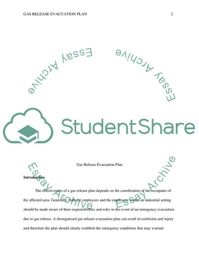 Gas Release Evacuation Plan
