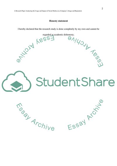 The Usage and Impact of Social Media on a Companys Image and Reputation