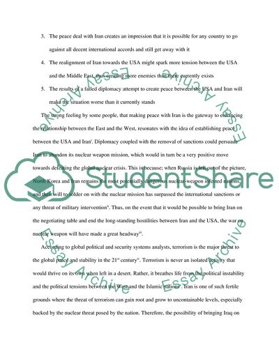 Should the u.s Make a Peace with Iran