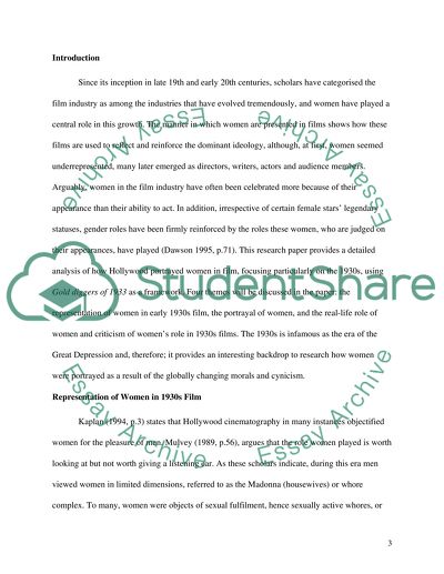 Hollywood Representations of Women in 1930s Film