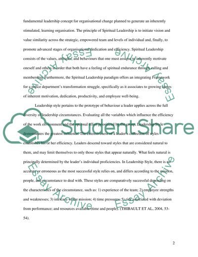Leadership styles in the public service (public service for example police, fire service, etc)
