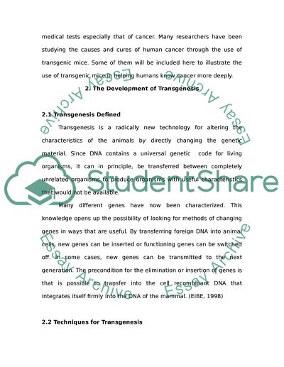 Trangenic Animals