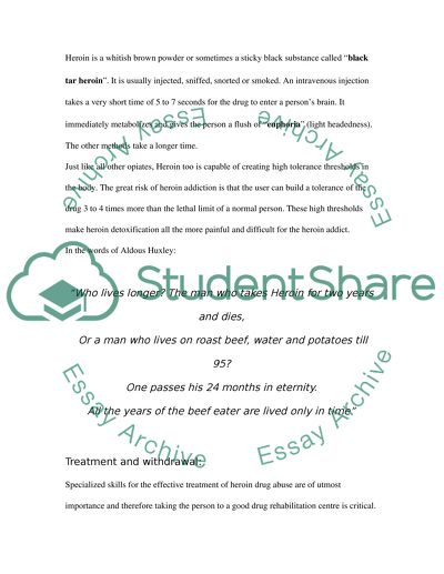 Psychopharmacology, drugs and addiction-heroin