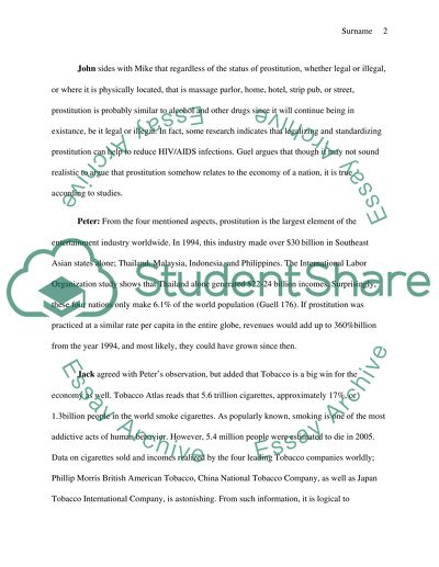 Tobacco, Alcohol, Drugs and Prostitution