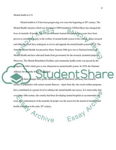 Evolution of Social Policies in Mental Health in the US