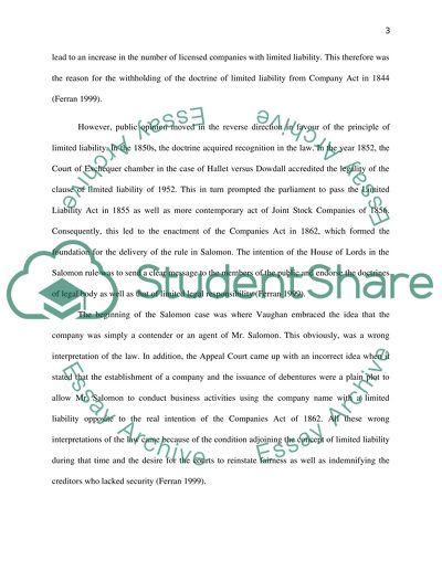 The Rationale and Impact of the Rule in Salomon versus Salomon