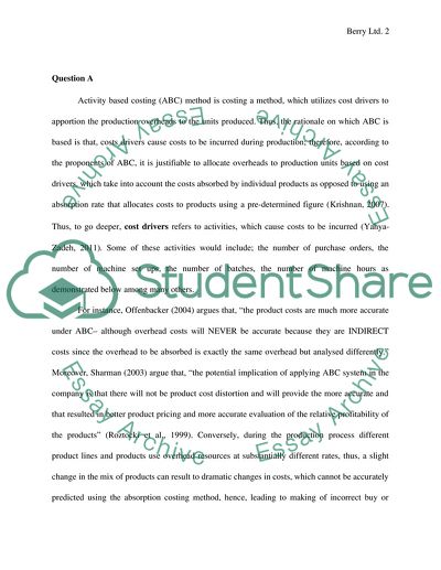Cost Drivers to Apportion the Production Overheads to the Units Produced