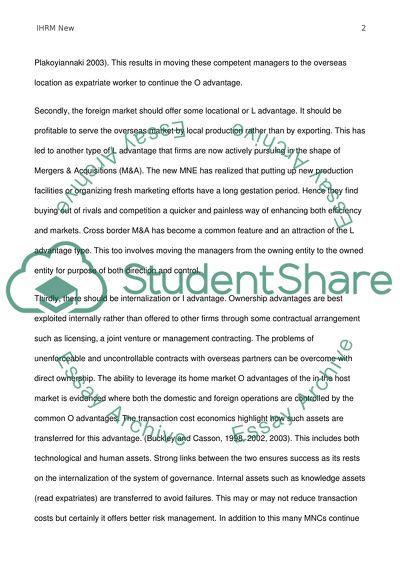 The Reasons behind Using Expatriates for Overseas Assignments