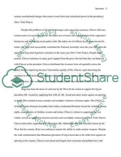 Hugos Presidency in Venezuela