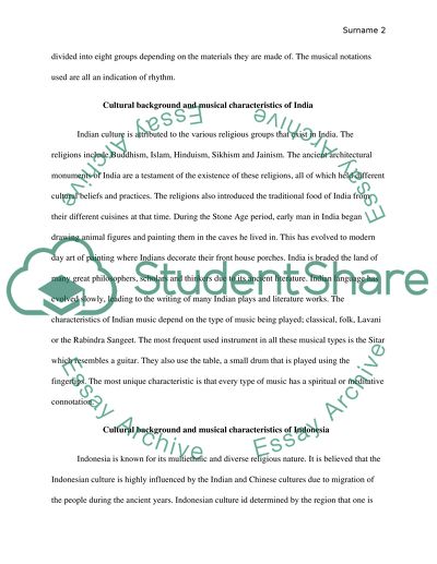 Comparing and contrasting India, China, and Indonesia music cultures