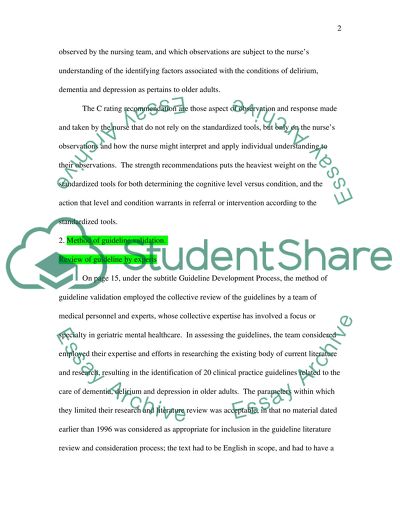 Critique of an evidence-based practiced guidelines