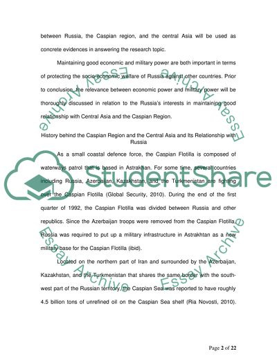 Russia`s Motives in Relations with Central Asia and the Caspian Region