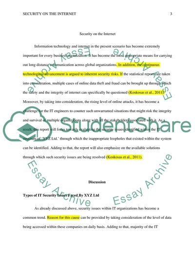 Companys Security on the Internet