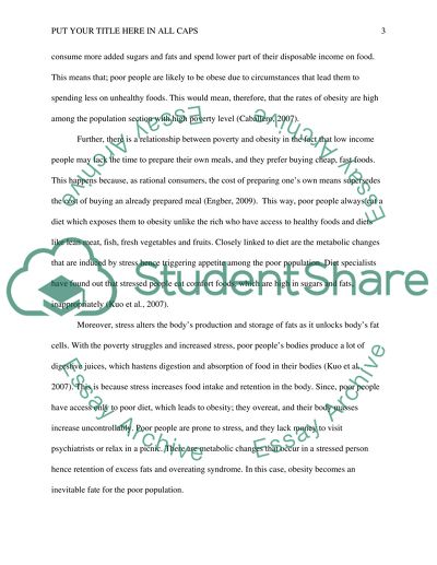 Connection between poberty and Obesity