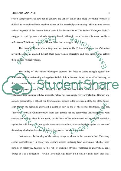 The Yellow Wallpaper Gilman and Patriotism by Mishima